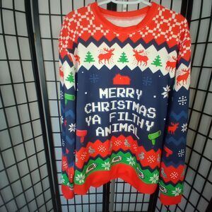 HOME ALONE 'Merry Christmas Ya Filthy Animal' Sweater Men/Women Size XL